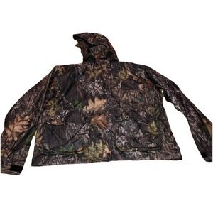 MENS BROWNING CAMO BREAKUP JACKET HOOD SIZ LARGE SHELL HOLDER HUNTING